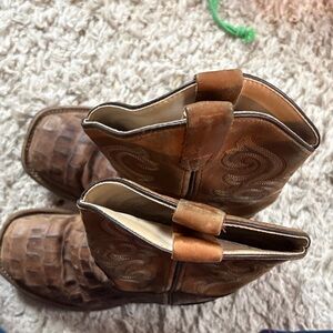 Old West Tan Leather Boots